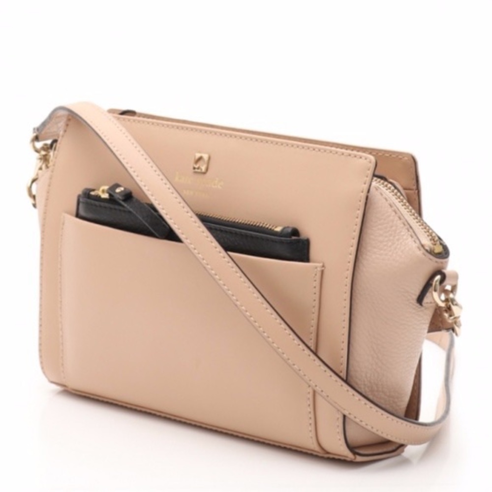 Kate Spade Adelia Hadley Street Nude Leather Crossbody Bag